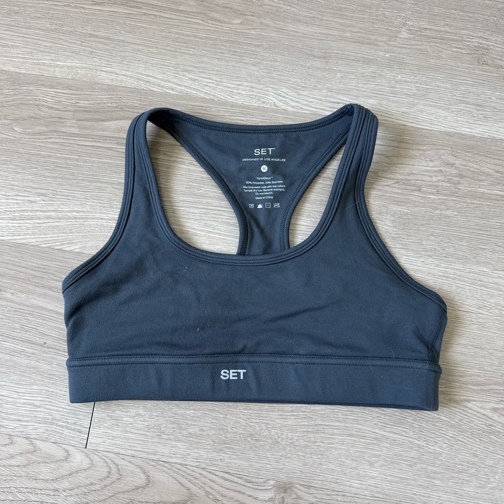 Set active grey sports bra